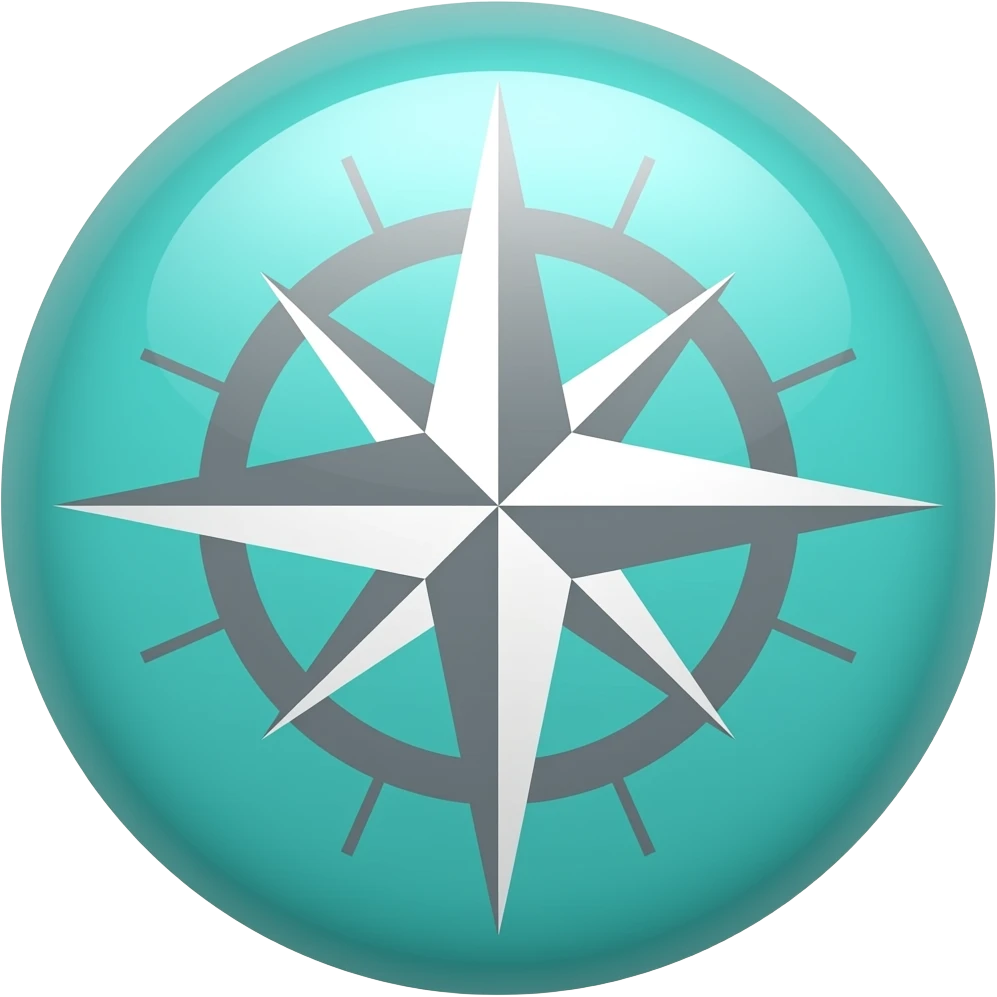Compass, include common colors for compass + , sea turquoise, celestial white, coastal grey emoji