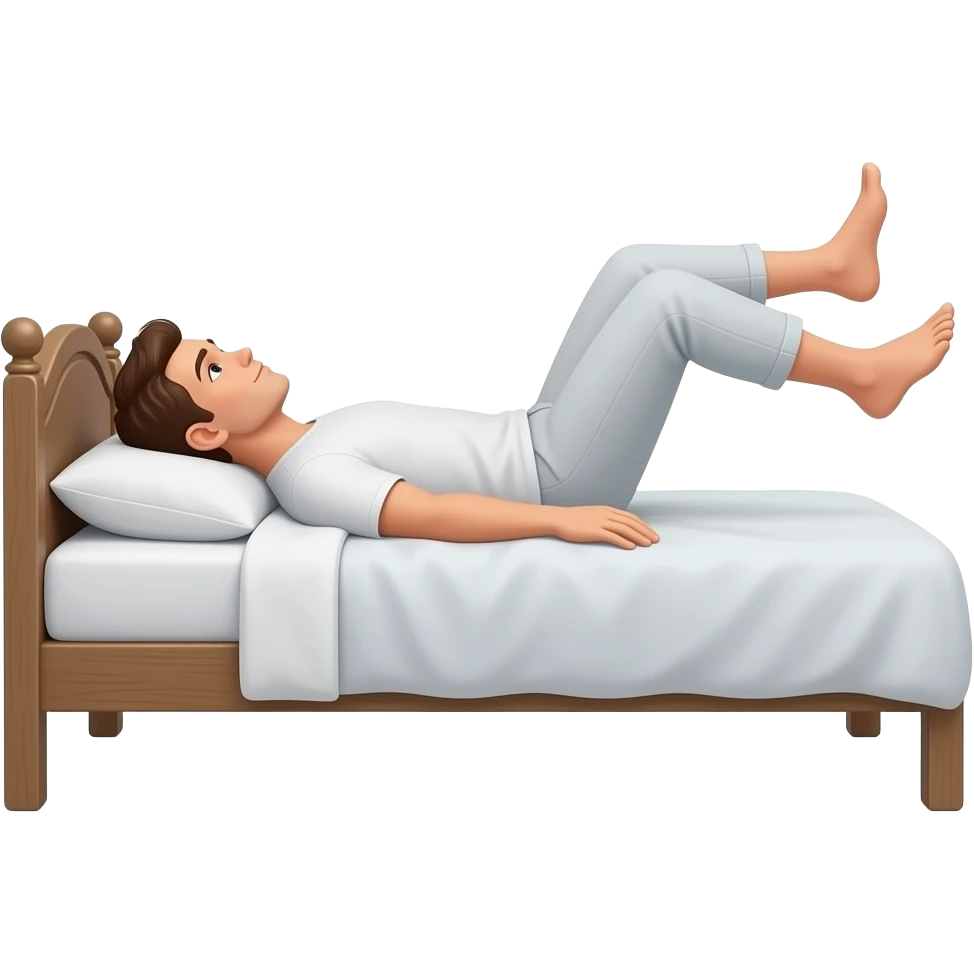 Persona acostada levitando en la cama emoji