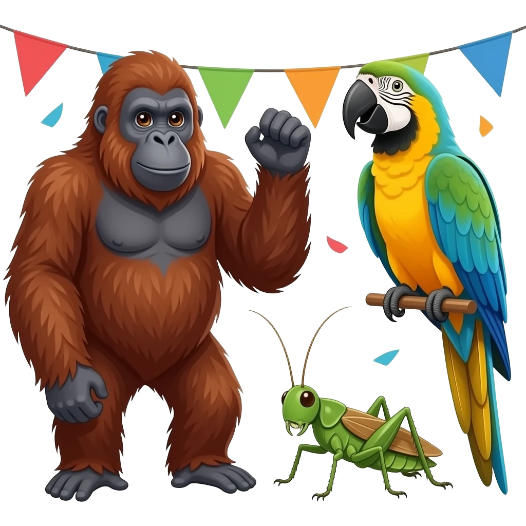 🦧🪎🦜 party time emoji