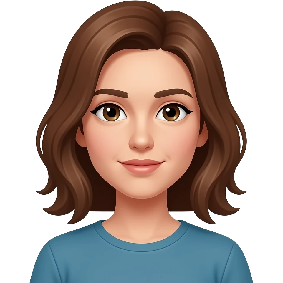 geek, femme, châtain clair, cheveux mi-long emoji