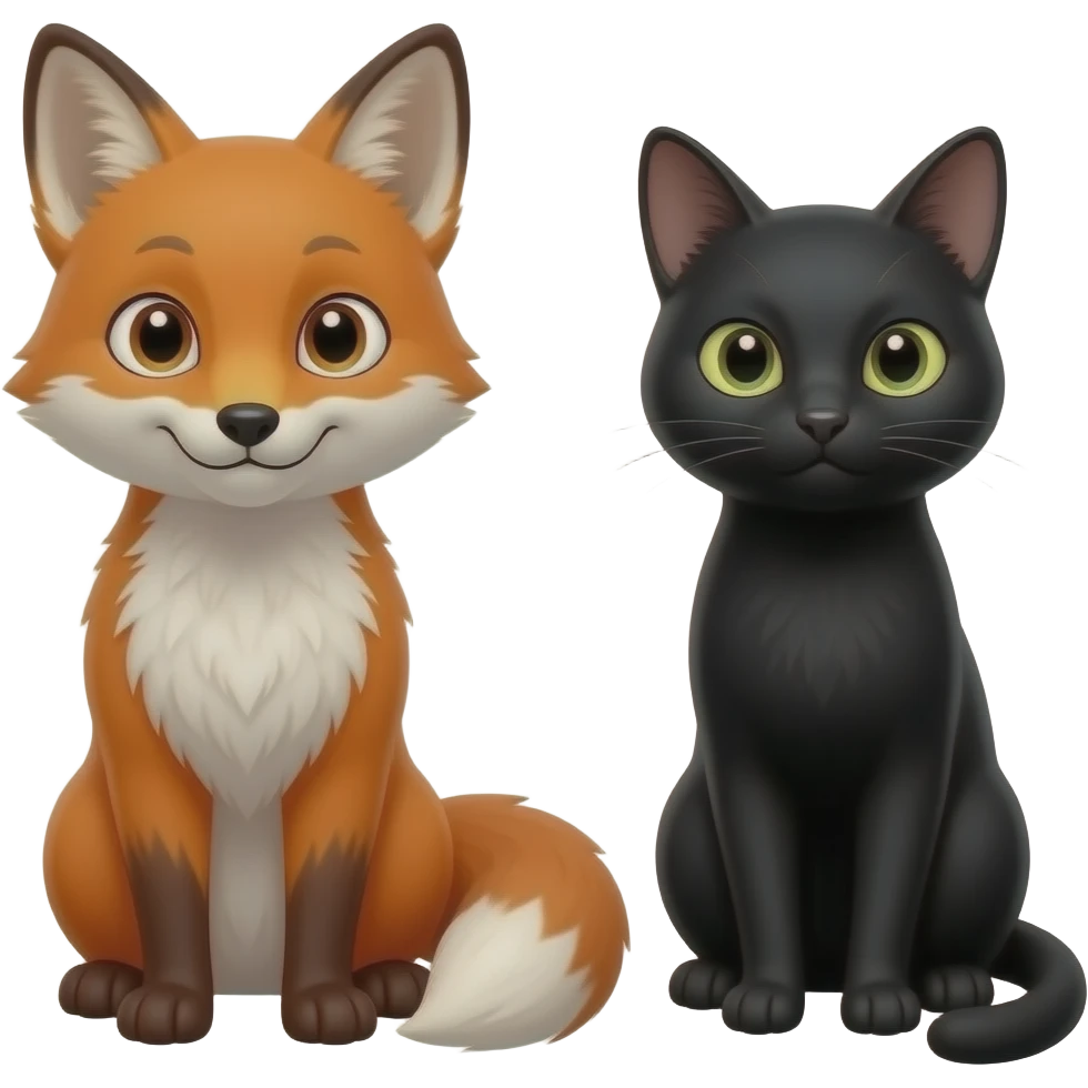 🦊 + 🐈‍⬛ emoji
