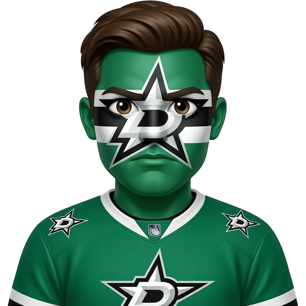 Face painted dallas stars fan emoji