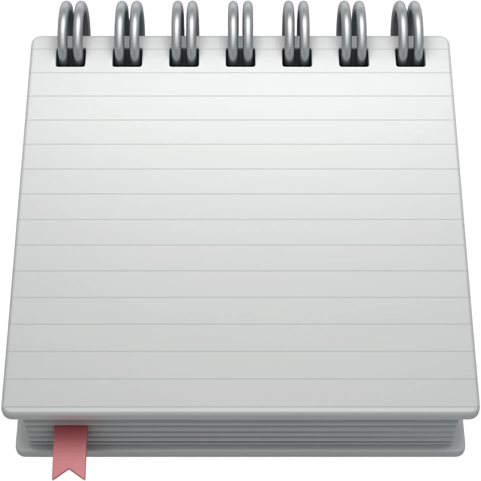 white realistic journal emoji