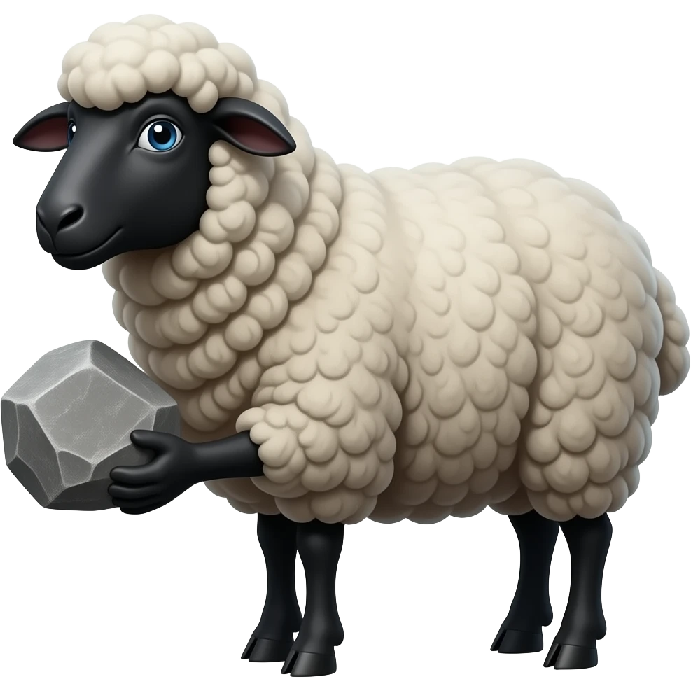 sheep black  with🤘🏾 emoji