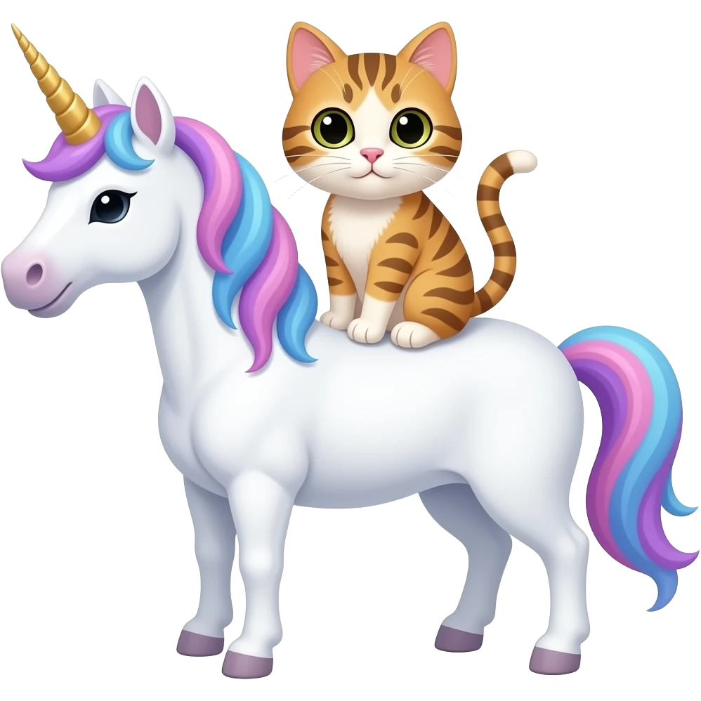 Cat on unicorn emoji