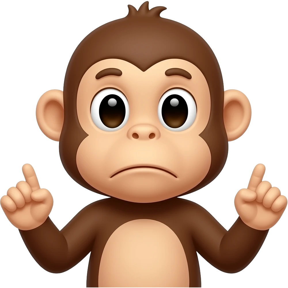 Singe qui fait ça:🤷 on voi juste la tete et les bras emoji