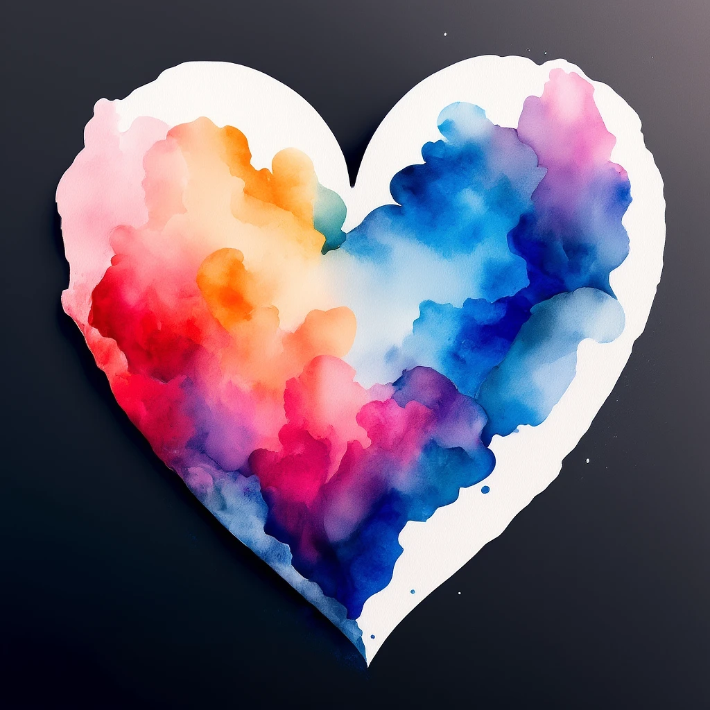 heart with a watercolor wash emoji