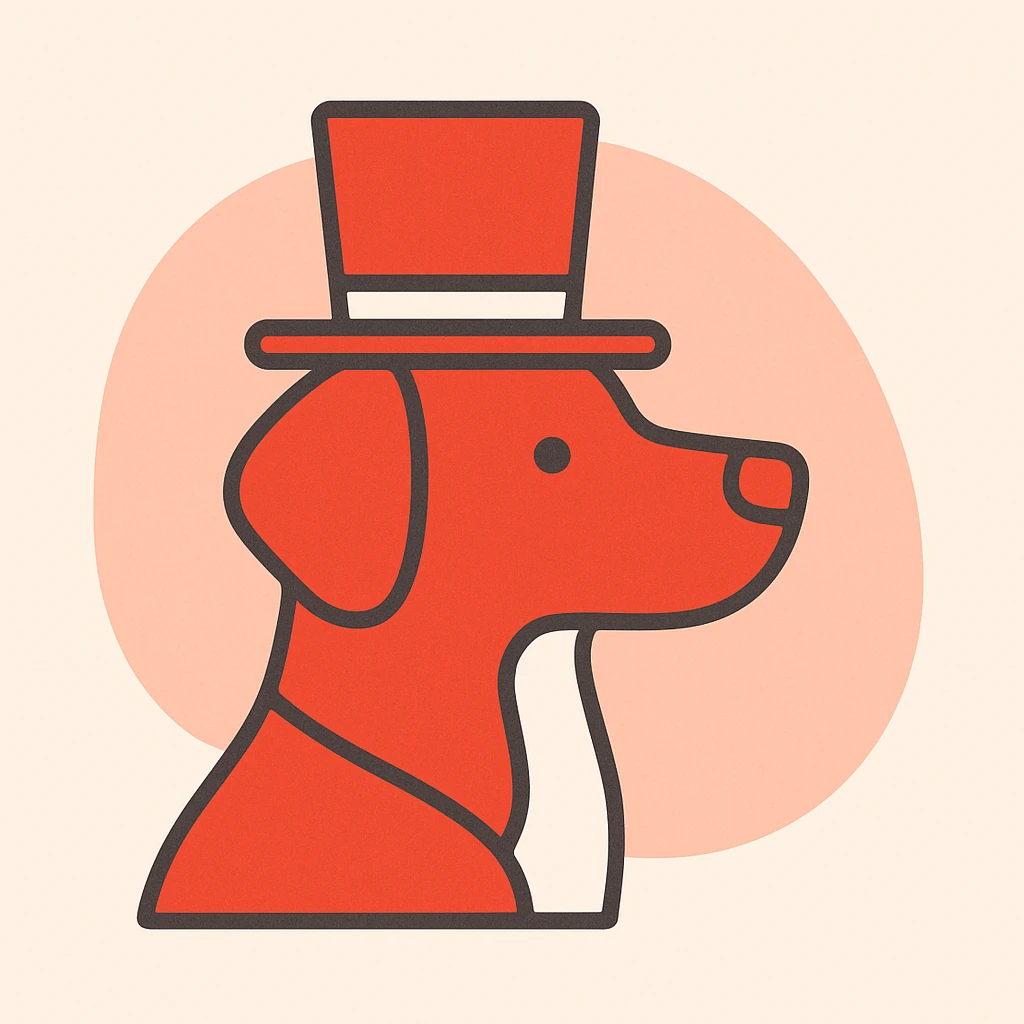 dog with tophat emoji