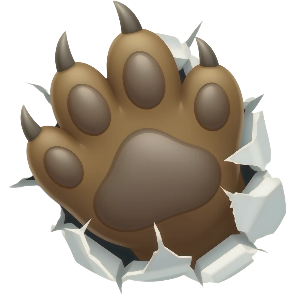 make an anime style bear claw ripping through the air - NO BACKGROUND emoji