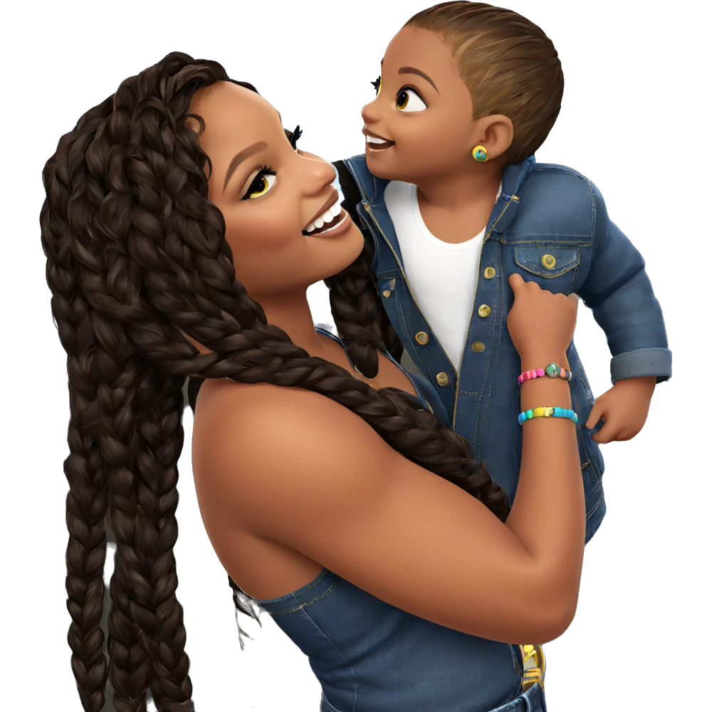 smiling child with bracelet emoji