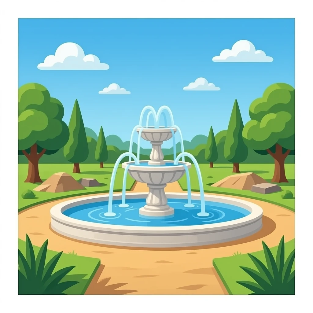 the reconstruction of a fountain emoji