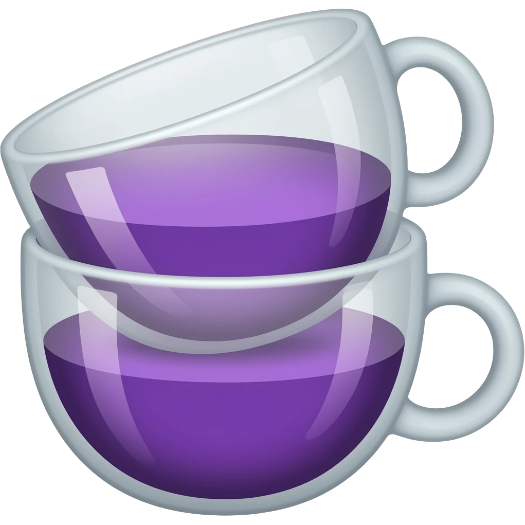 Two cups stacked one on top of the other with a purple liquid inside emoji