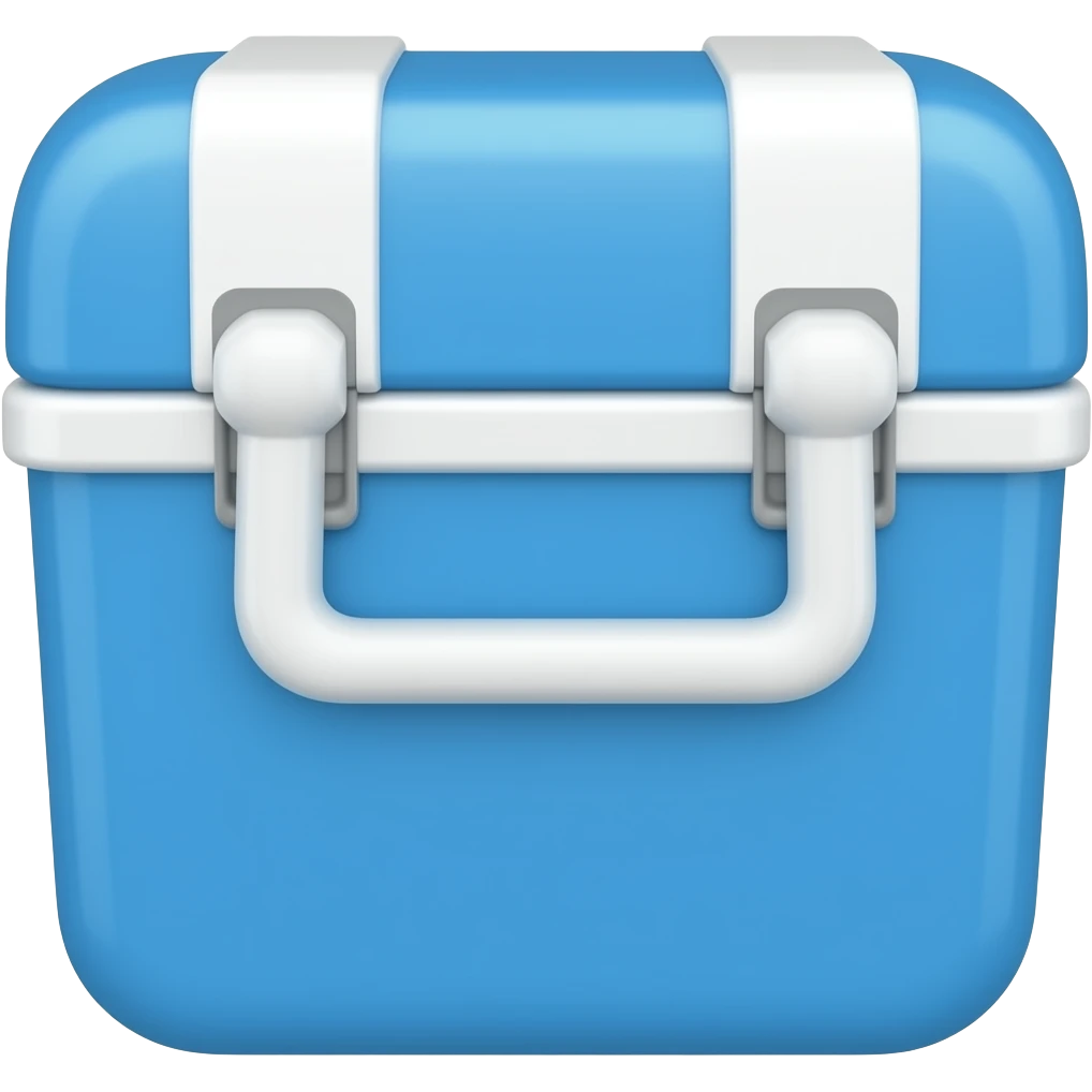 a blue cooler emoji