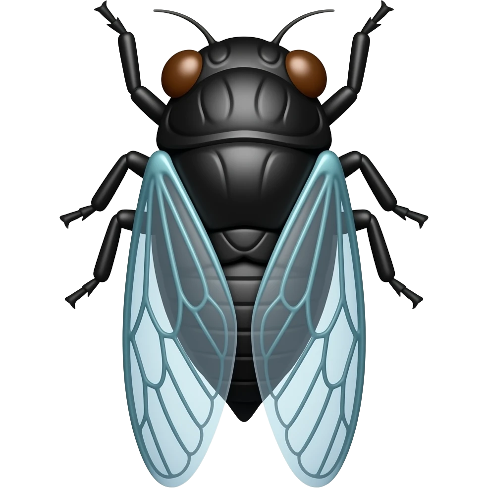 black girly cute cicada emoji