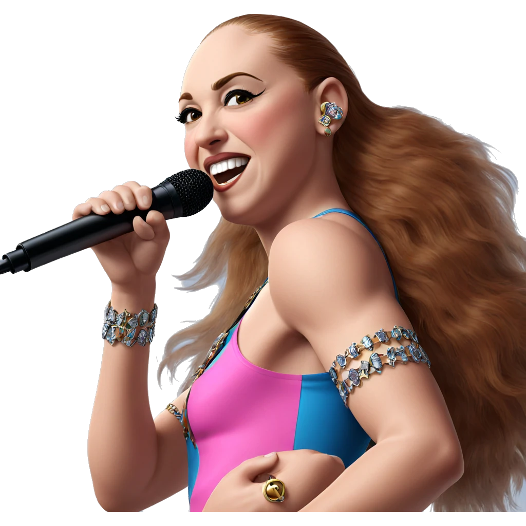 singing boy with jewelry emoji