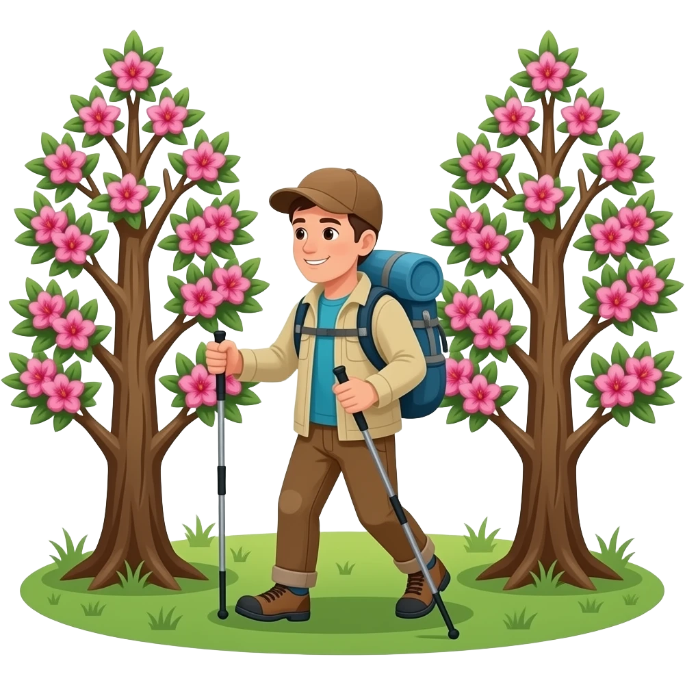 trek through rhododendron forests emoji