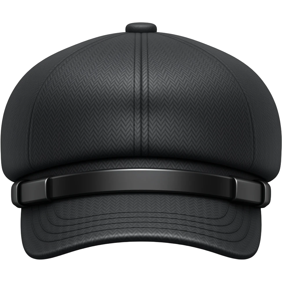 A stylish black Brixton fiddler cap newsboy’s cap, separated emoji