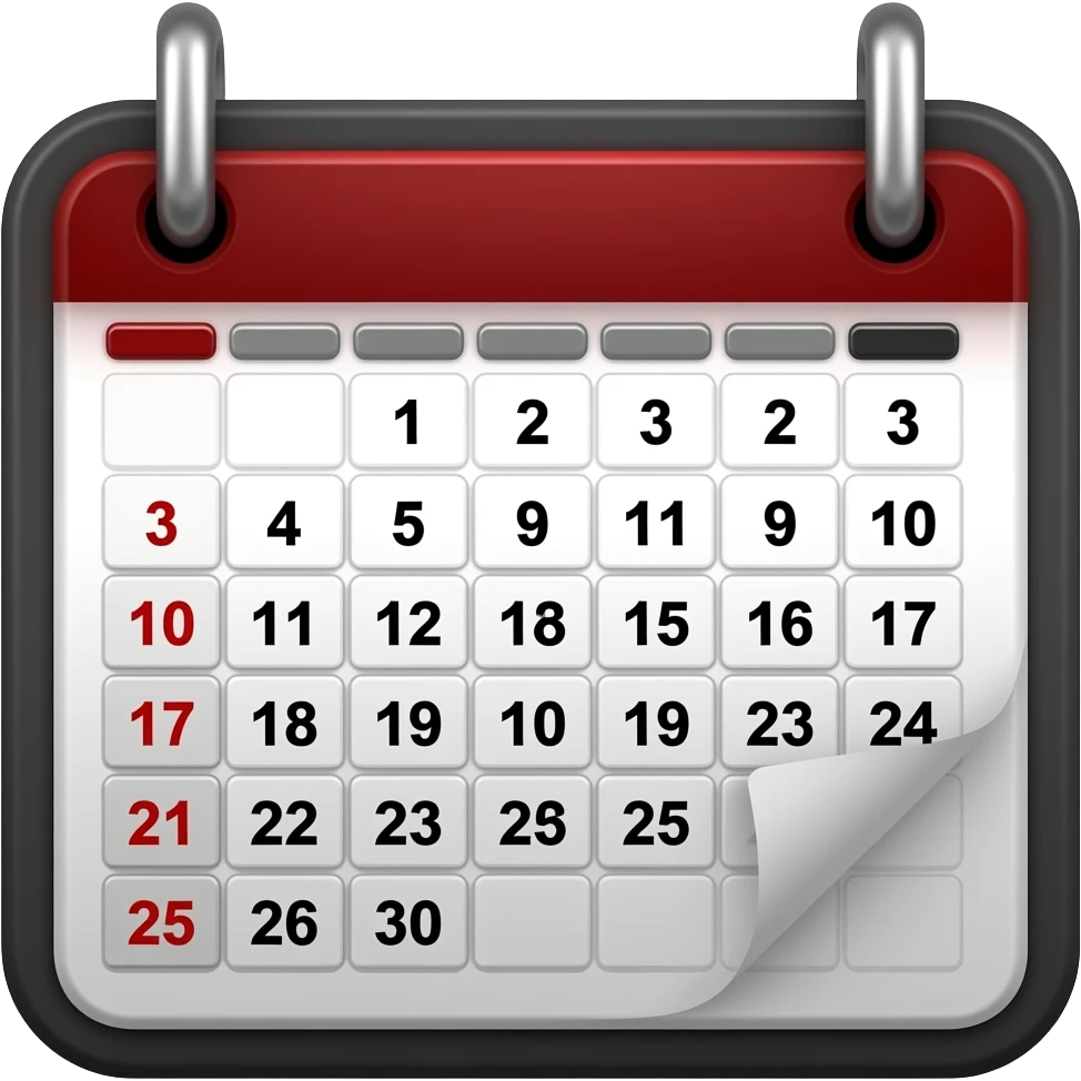 Calendar black emoji