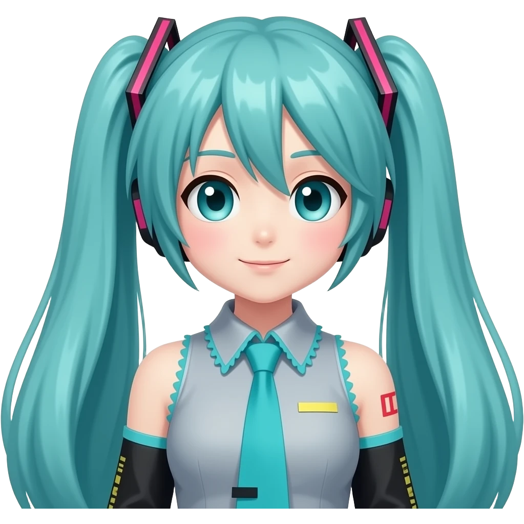 Hatsune Miku with dark blue medical jumpsuit emoji