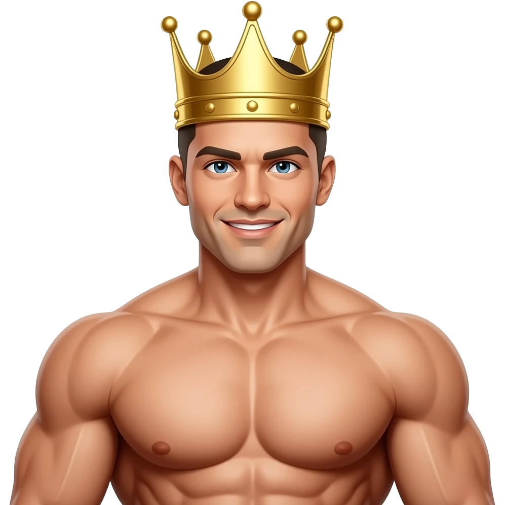 bodybuilder with a crown emoji