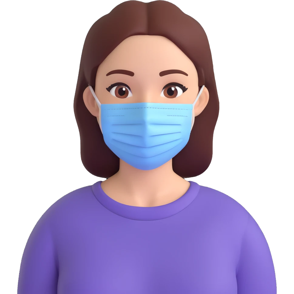 A woman with a face mask emoji