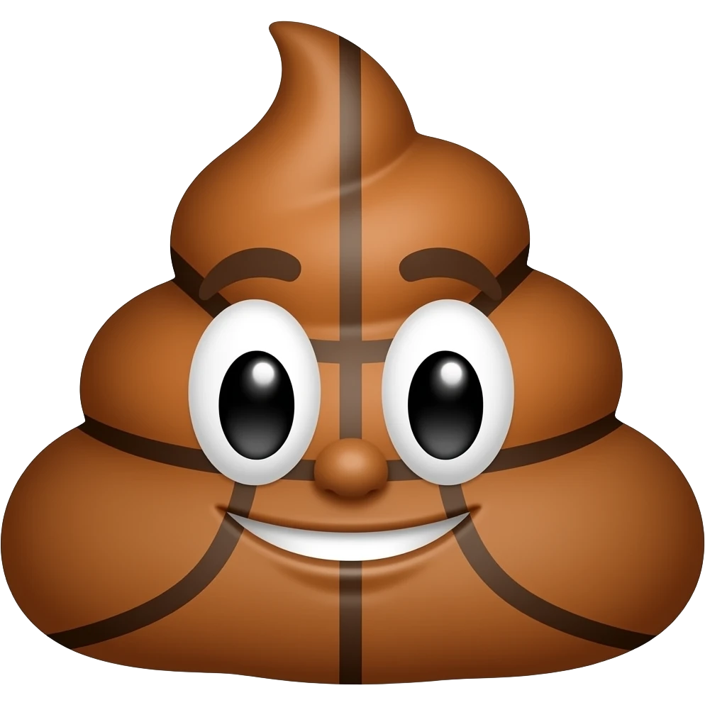 a poop that is a basketball player emoji