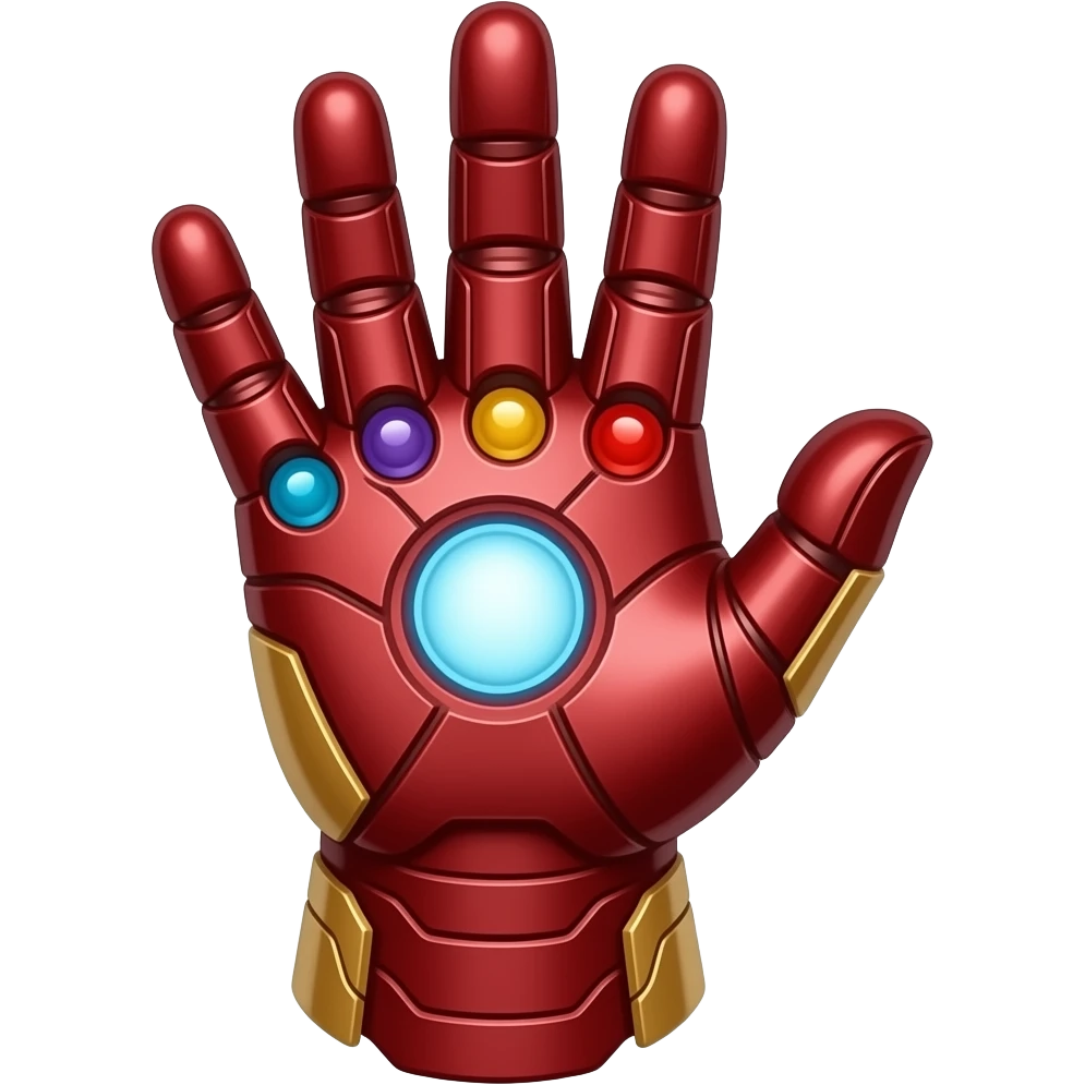 Iron man glove with the infinite stones and to the wrist emoji