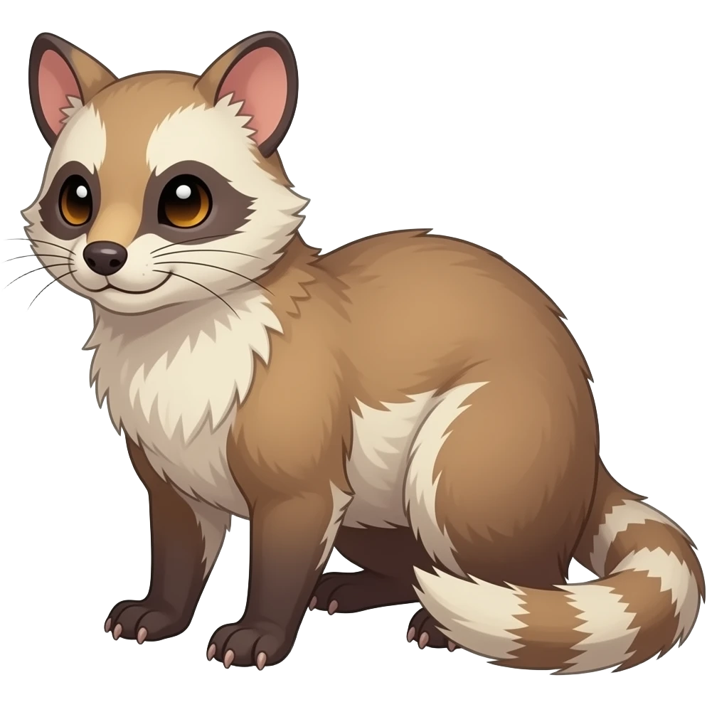 Randomly marked randomly colored Absol-Furret-Mankeulv-Civet-Genet-Marsupial-Ermine-hybrid emoji