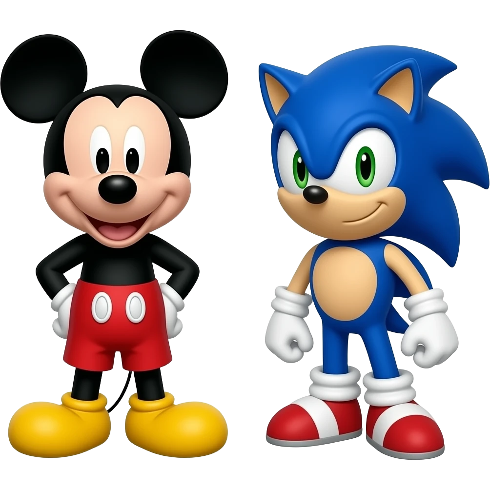 Mickey Mouse Full Body and Sonic the Hedgehog emoji