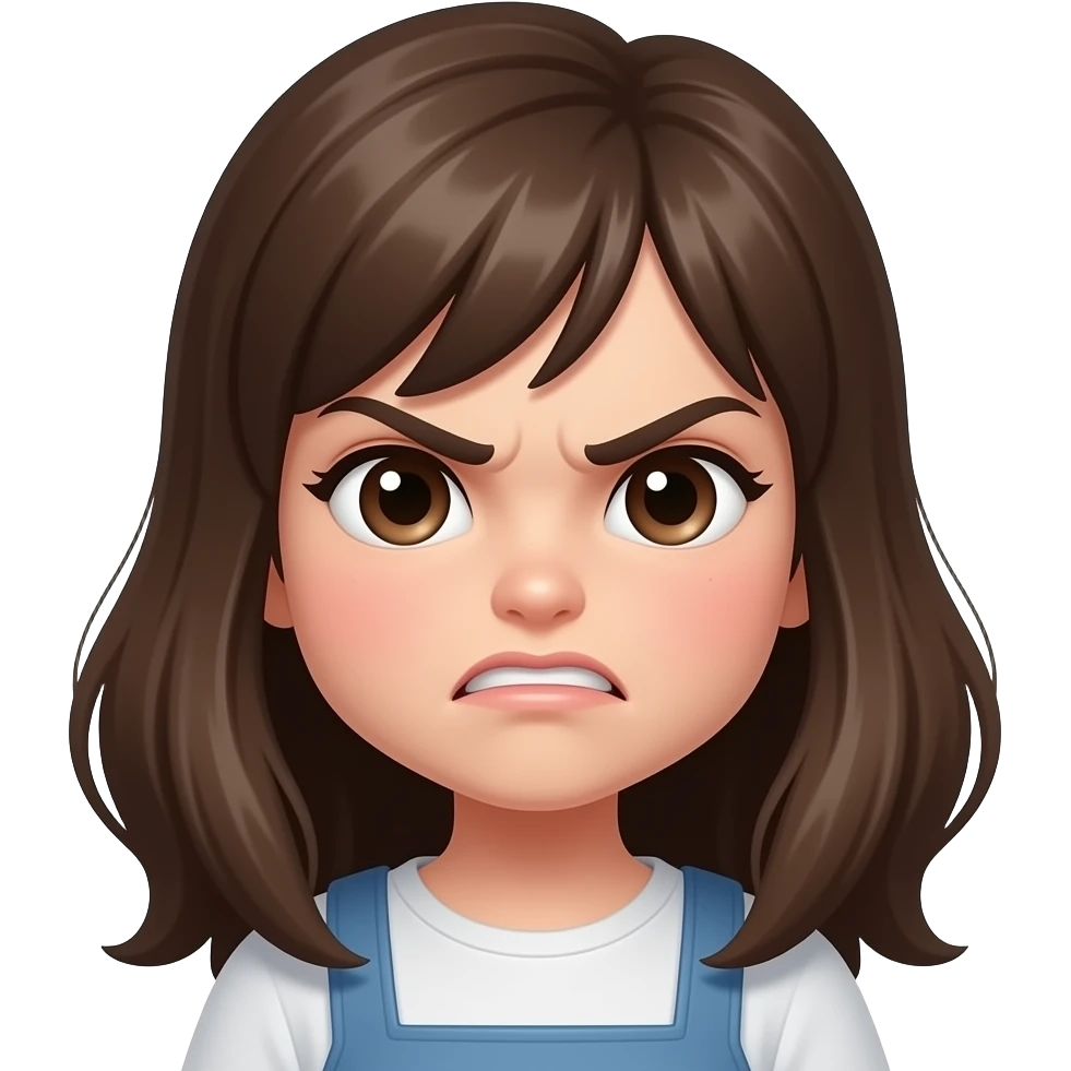 Cute and angry girl emoji