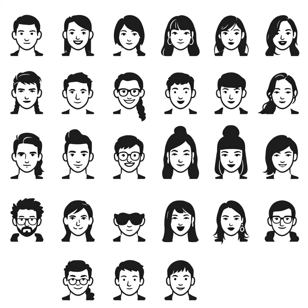 Make the same monochrome default avatars on a white background and change the direction they are facing.
Right now, they are facing 4 o'clock. They need to face 8 o'clock. emoji