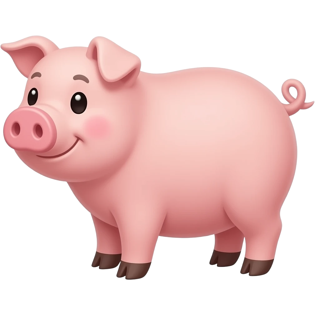 Cartoon pig on fours emoji