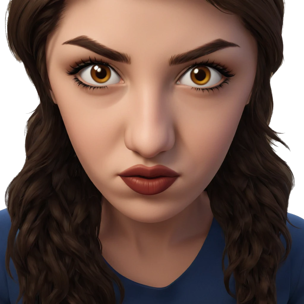 realistic portrait of brown-haired girl emoji
