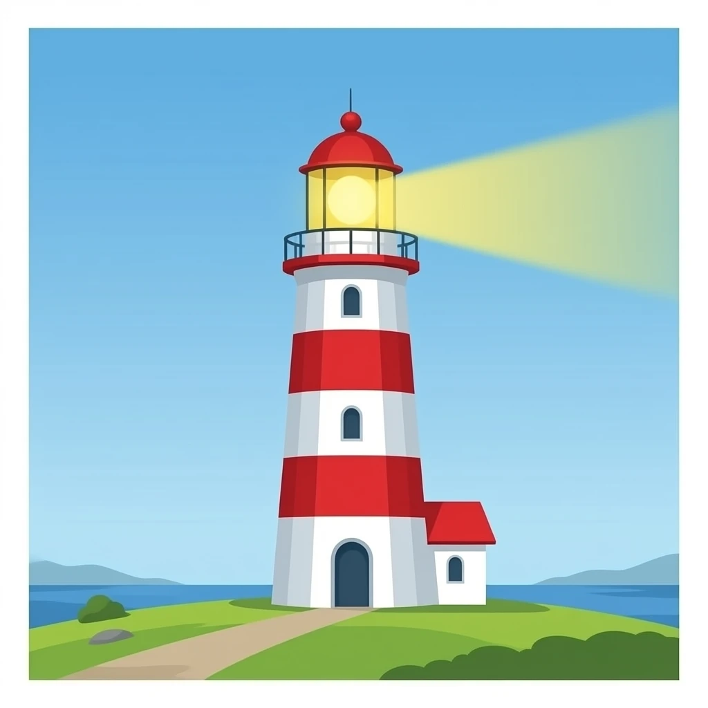 Lighthouse flash to right no background emoji