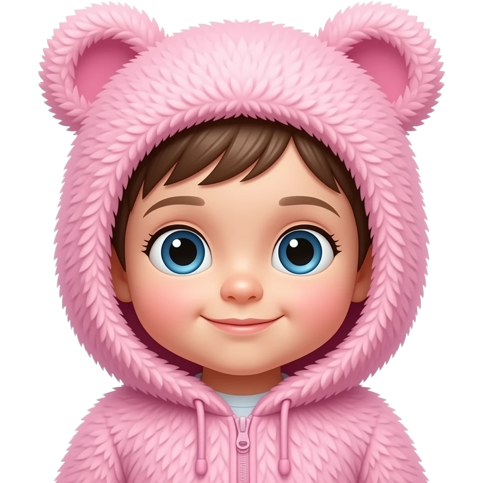 baby wearing pink bear onesie emoji