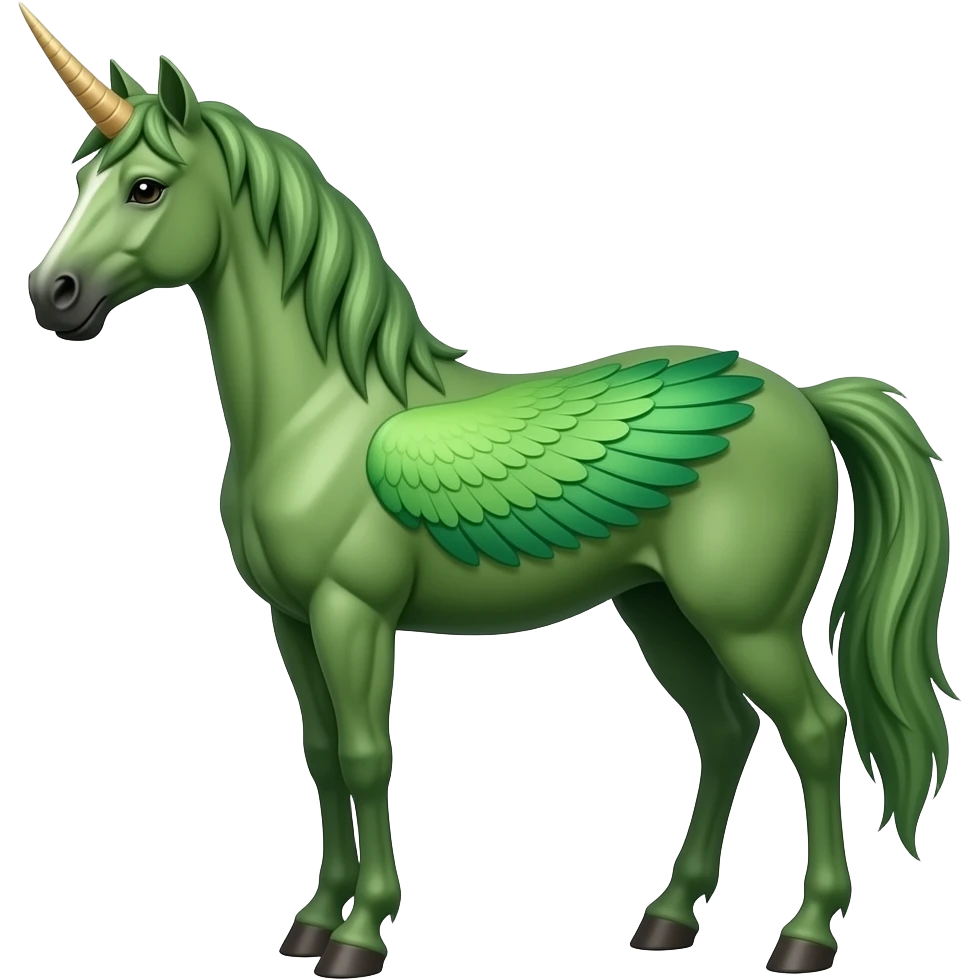 GREEN VERSION OF PEGASUS EMOJI WITHOUT HORN emoji