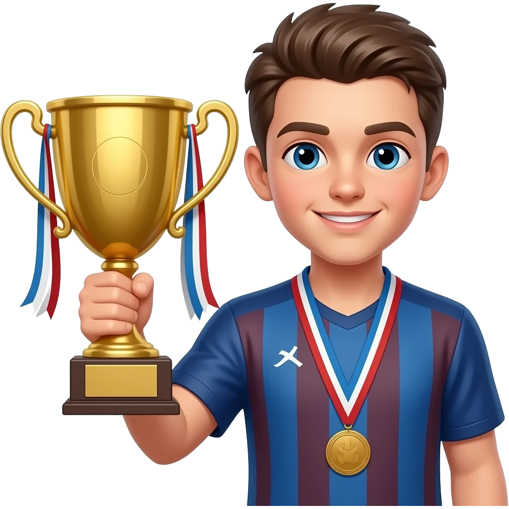 young Athlete holding Trophy emoji