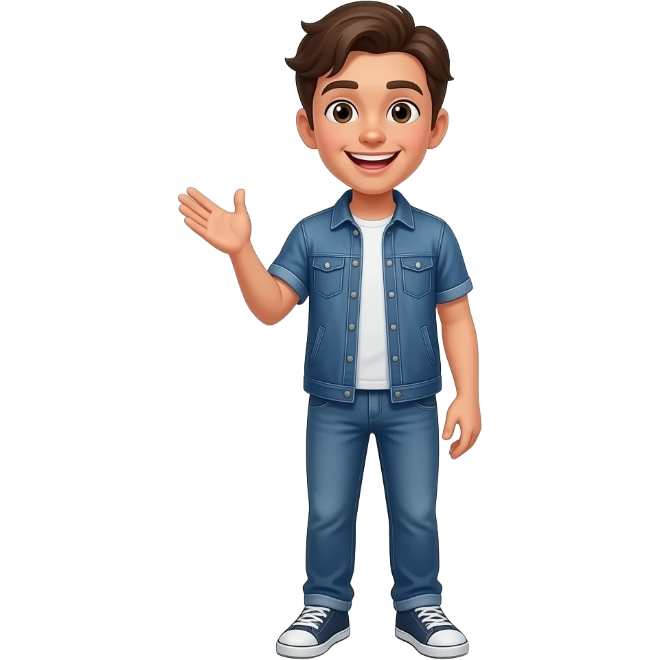 emoji jugendlicher der Witz erzählt mit Geste arm , ganzer Körper emoji