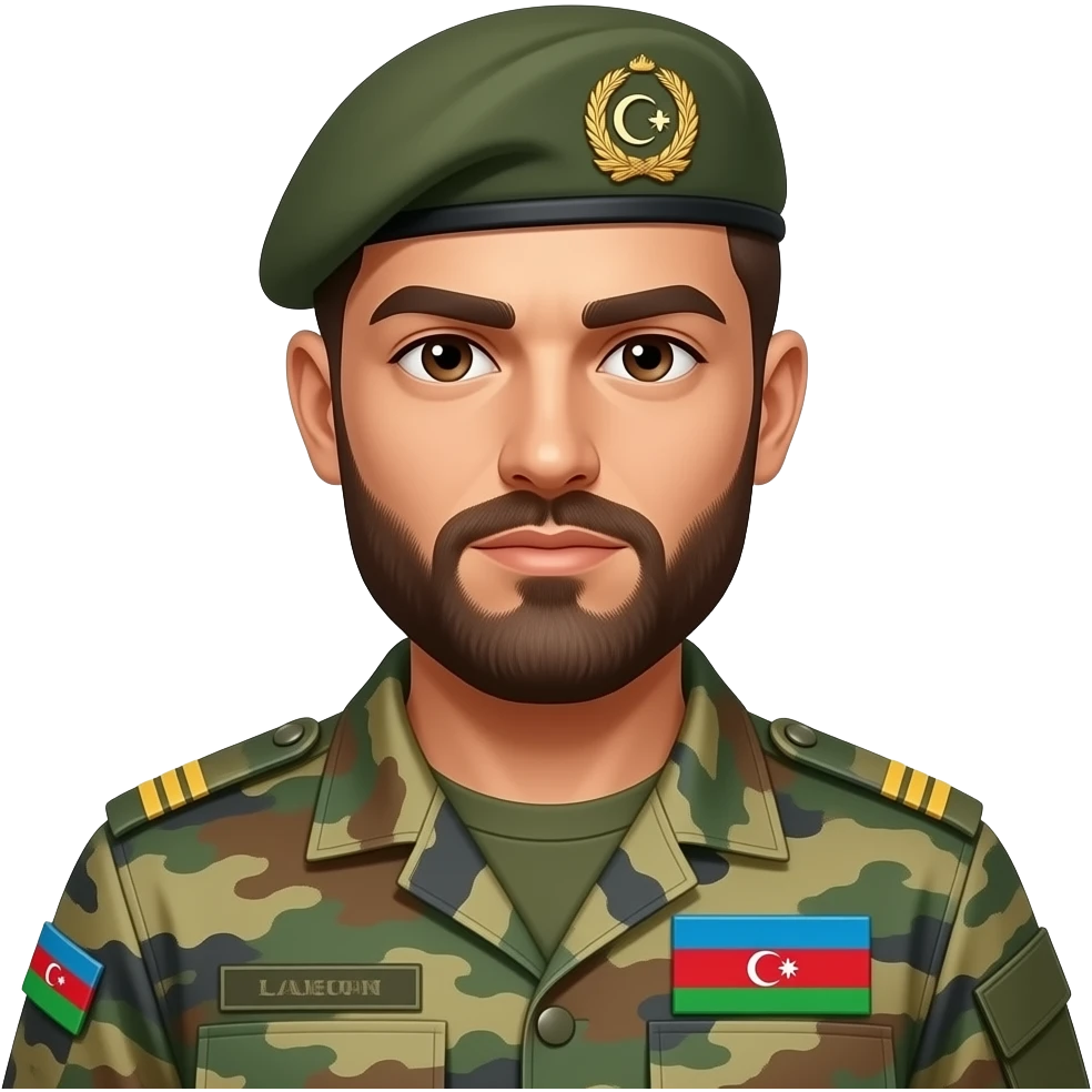 Azerbaijani army bearded emoji