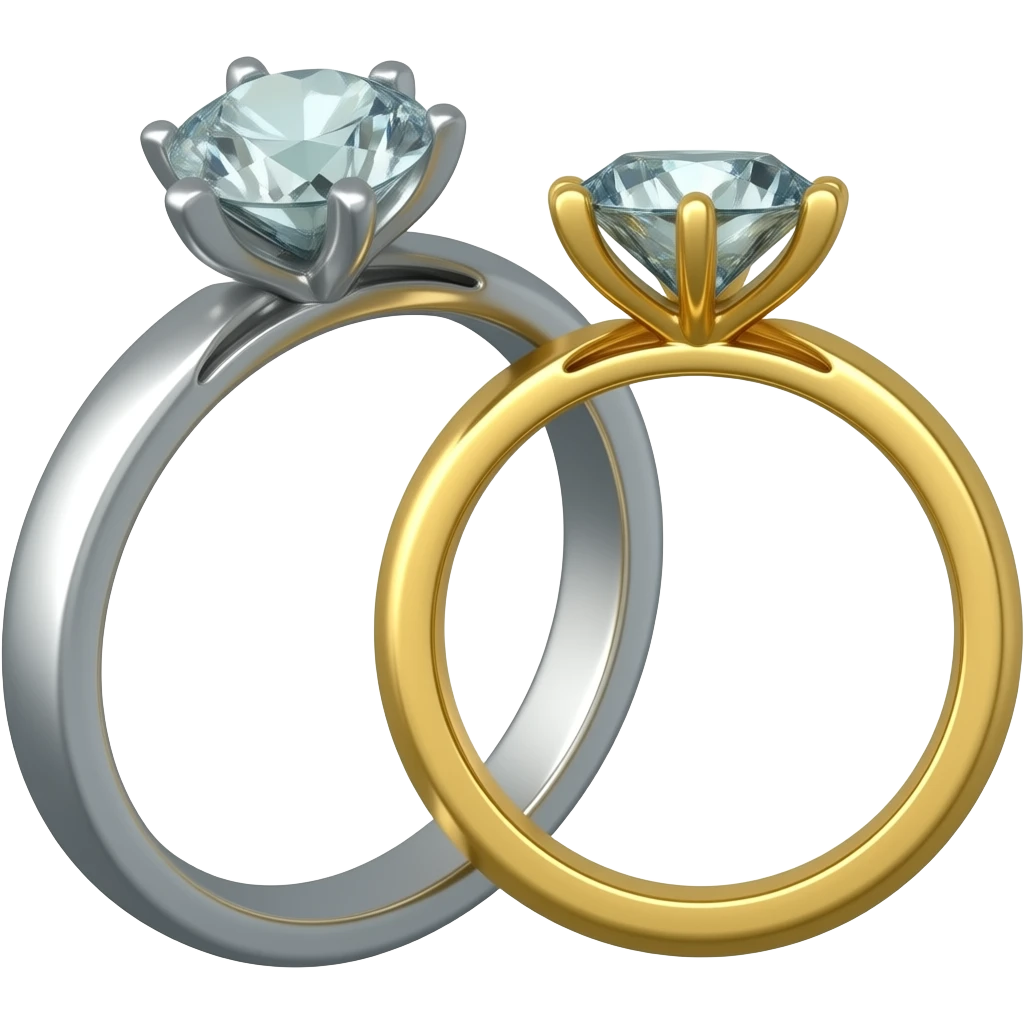 2 Rings only 1 with a diamant emoji