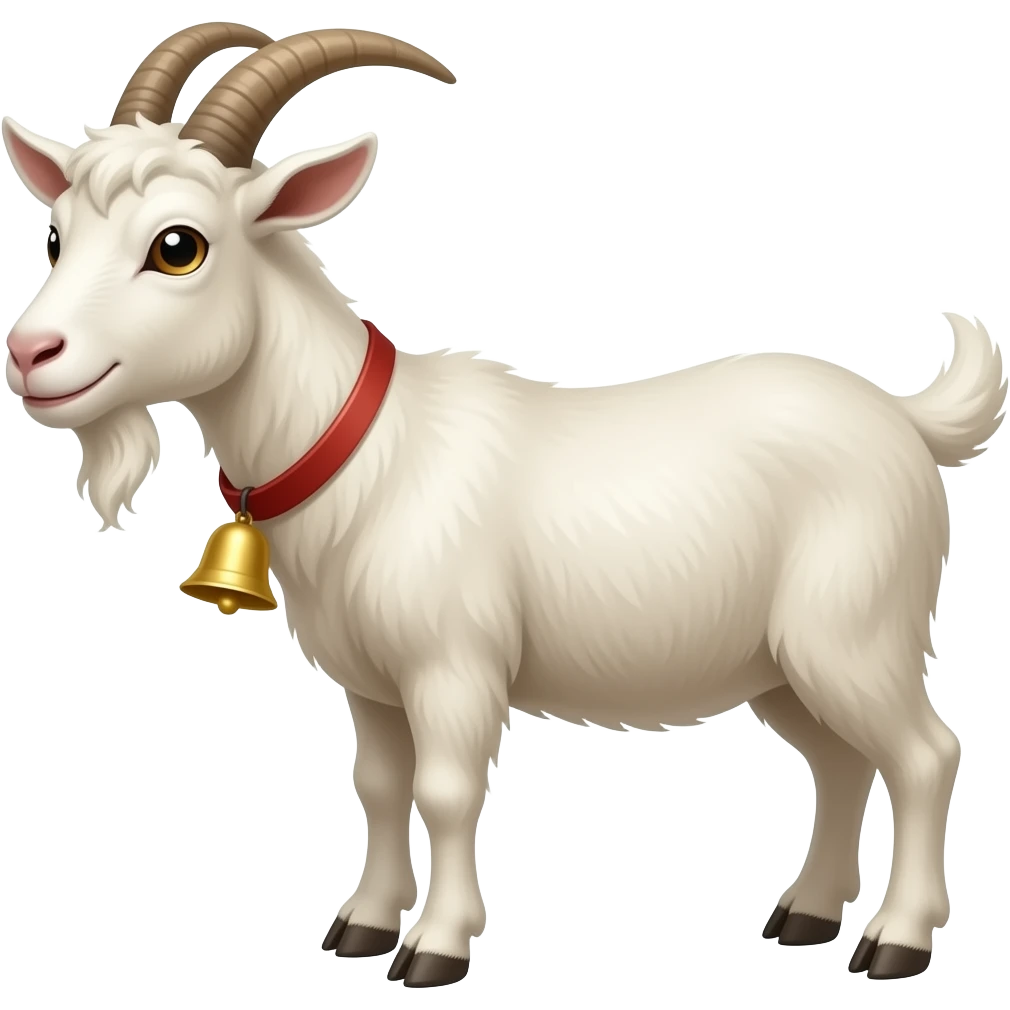 Cartoon goat with a bell emoji