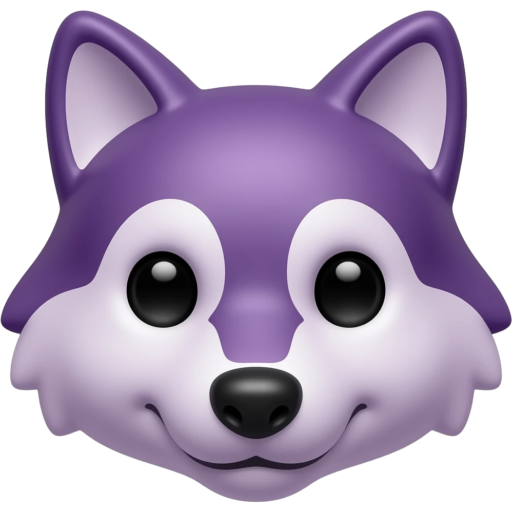 Violet gummy wolf face emoji