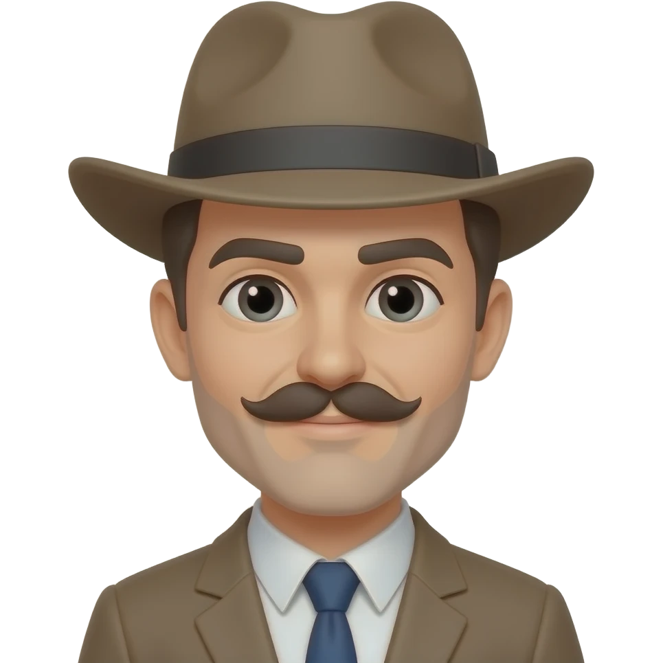 Hatted and Moustached emoji