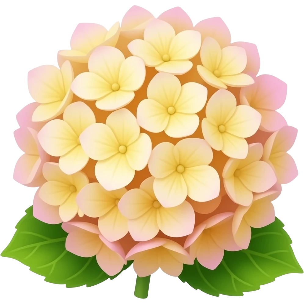 Yellow and pink Hydrangea emoji