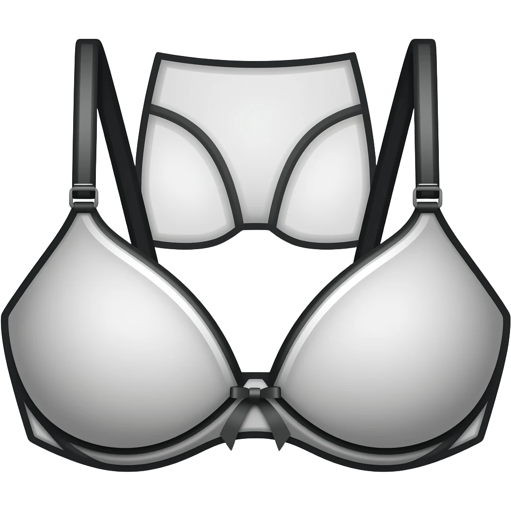 thick black outline, lingerie emoji, thick black outline, simple cartoon emoji