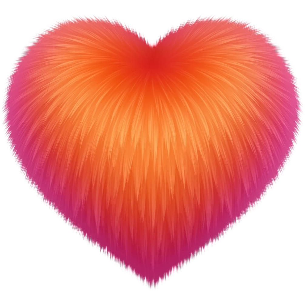 orange and hot pink fur heart emoji