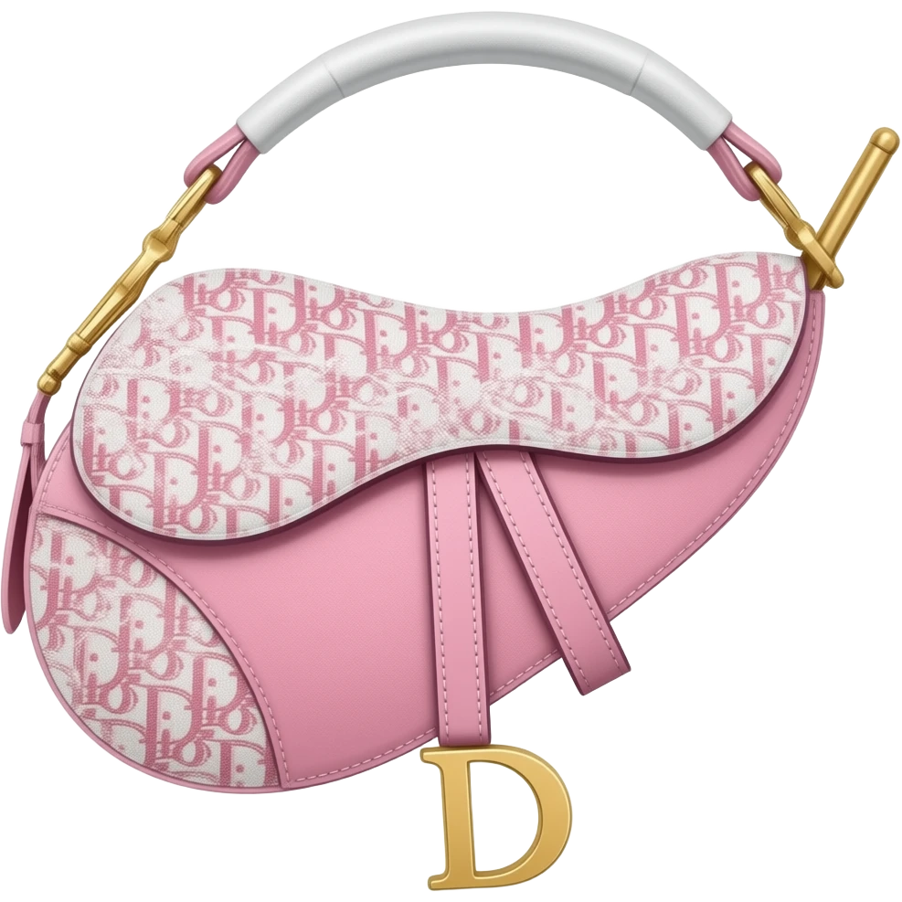 Pink Dior Oblique Embroidery and White Lace saddle bag emoji