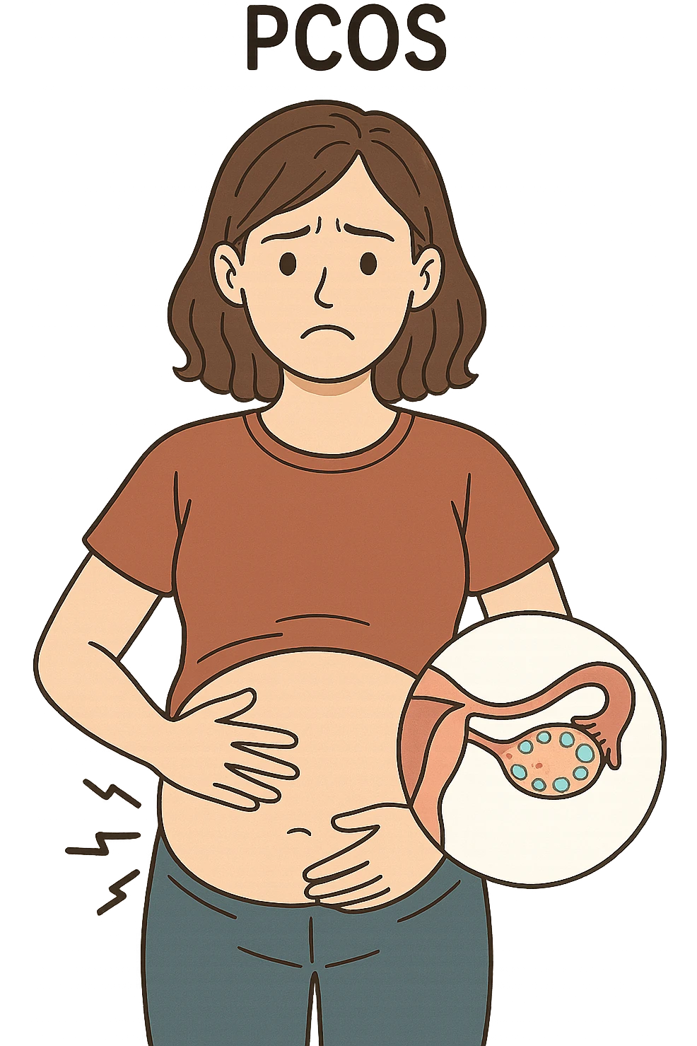 dONNA CON PCOS CON PANCIA TESA emoji