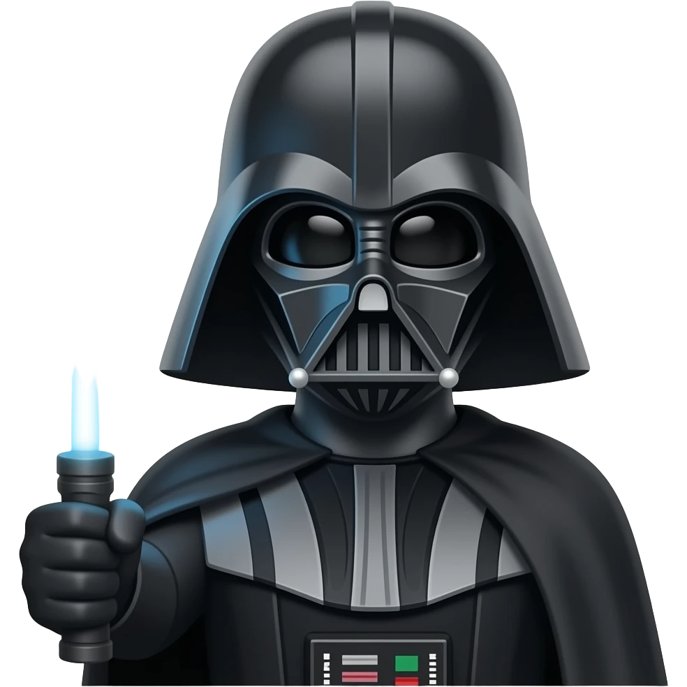 Lightsaber in a hand of darth vedar emoji