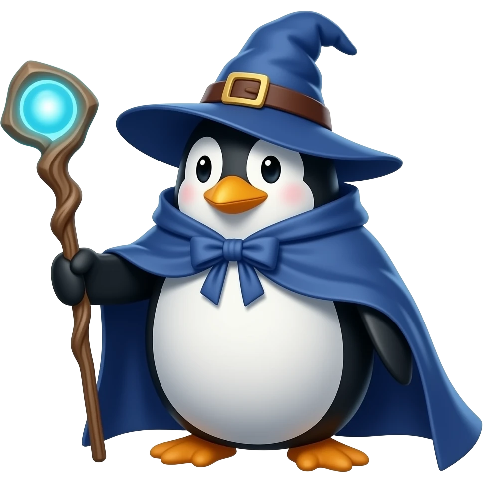Penguin Wizard emoji